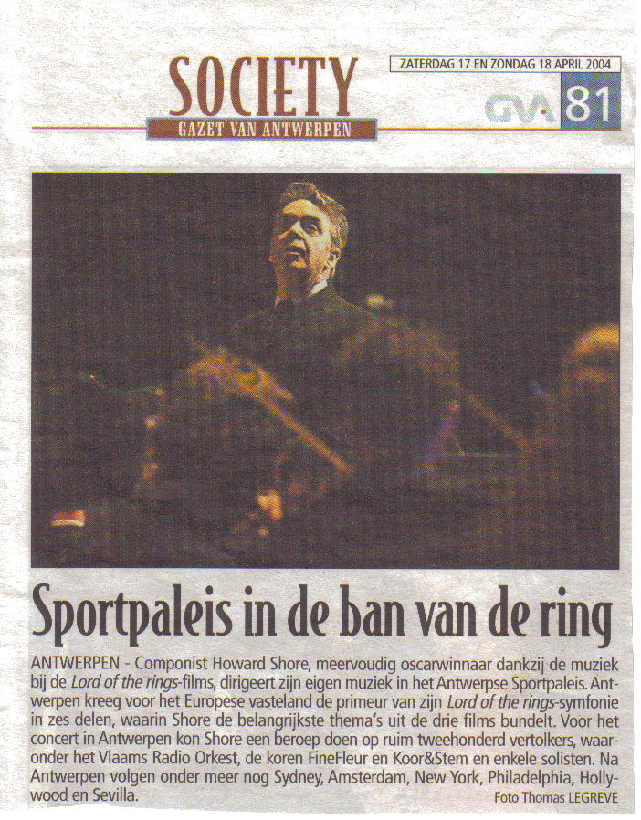 Concert SDA Anvers 2004 article presse