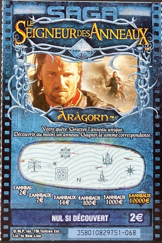 Ticket à gratter Aragorn