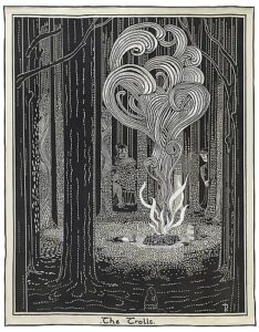 The Trolls, d’après l'oeuvre originale de J.R.R. Tolkien, © The Tolkien Estate Limited 1937, tapisserie, tissage Atelier Tapisserie Guillot Aubusson, 2019, Collection Cité internationale de la tapisserie - Gilles Alonso